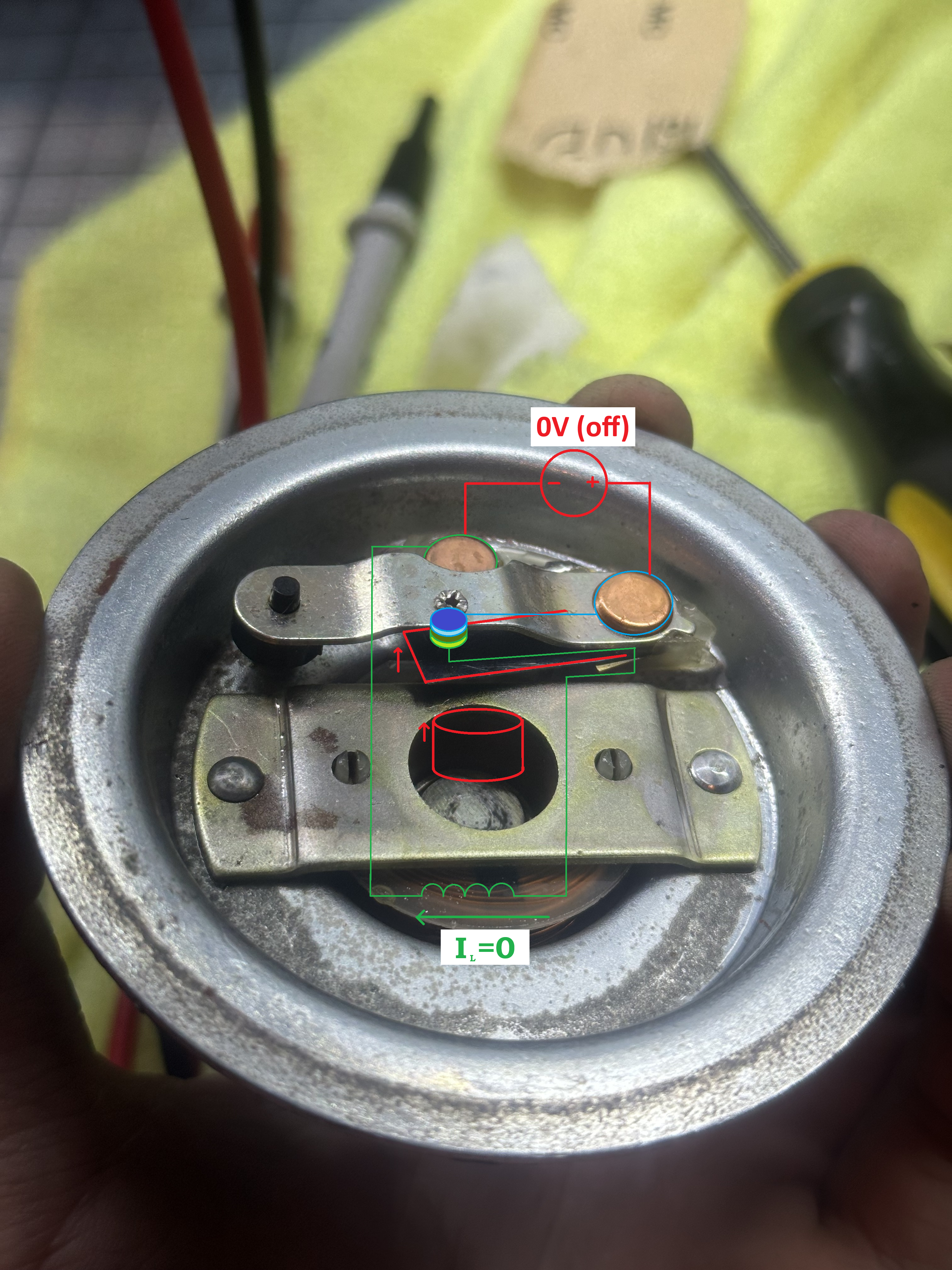 Horn wiring schematic with switch off